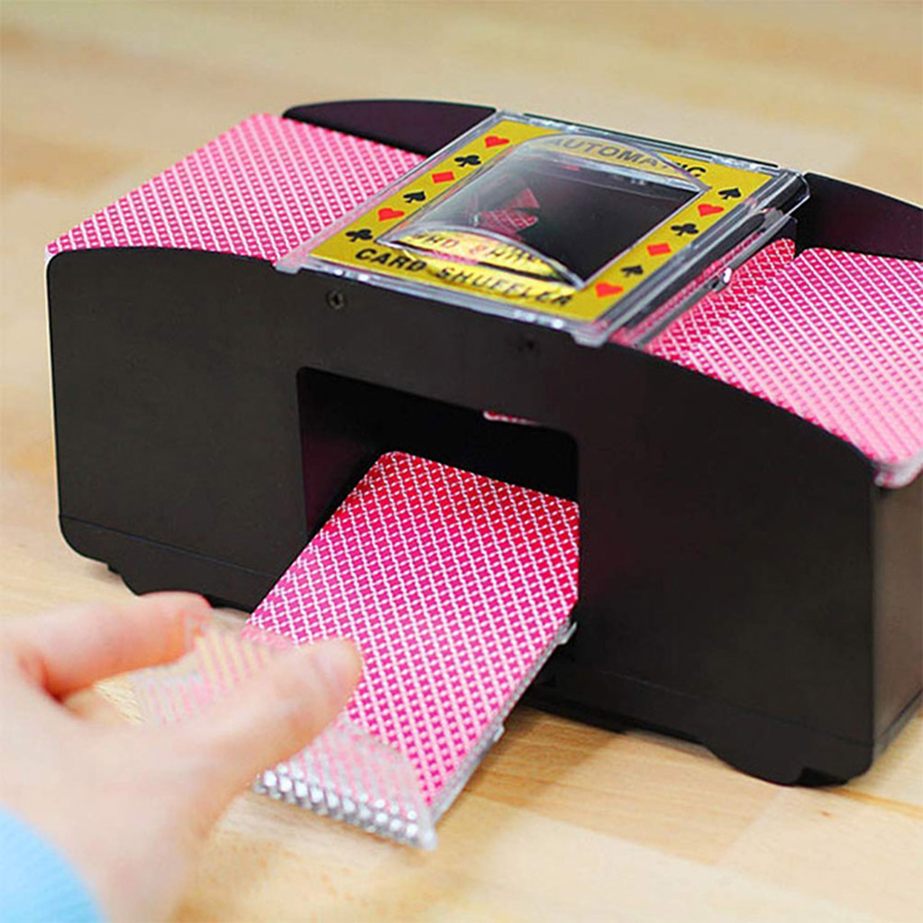 2 Deck Automatic Playing Card Shuffler Battery Operated Electric Shuffler