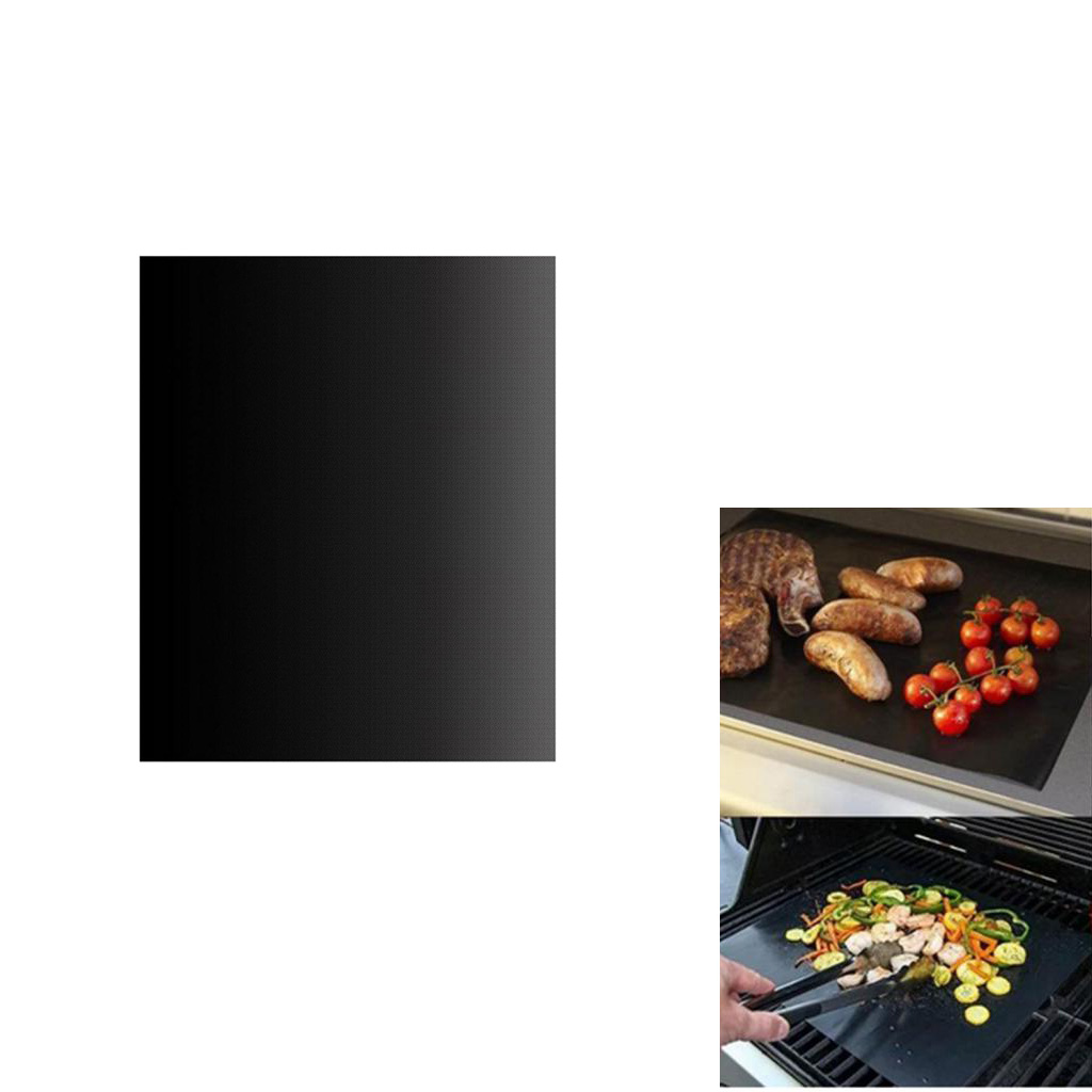 Black Grill Mat Non-stick Sheet BBQ Mat 33x40cm