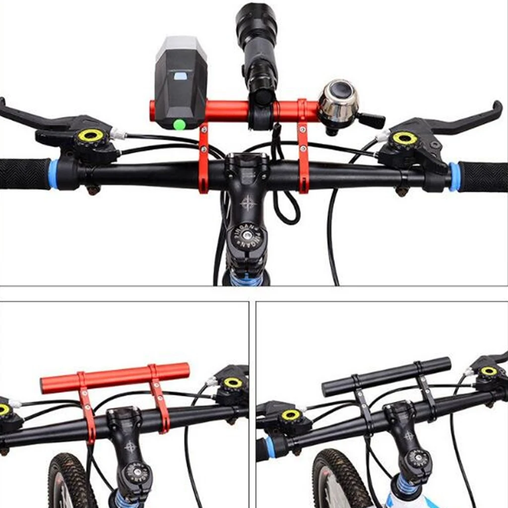 Bike Handlebar Extension Lamp Bracket Holder Extender Mount Rack w/ Spacer