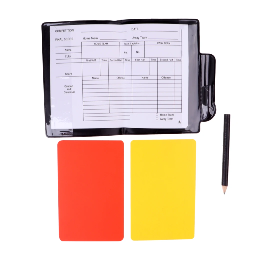 Professional Soccer Referee Wallet Football Red card Yellow Card Pencil Book
