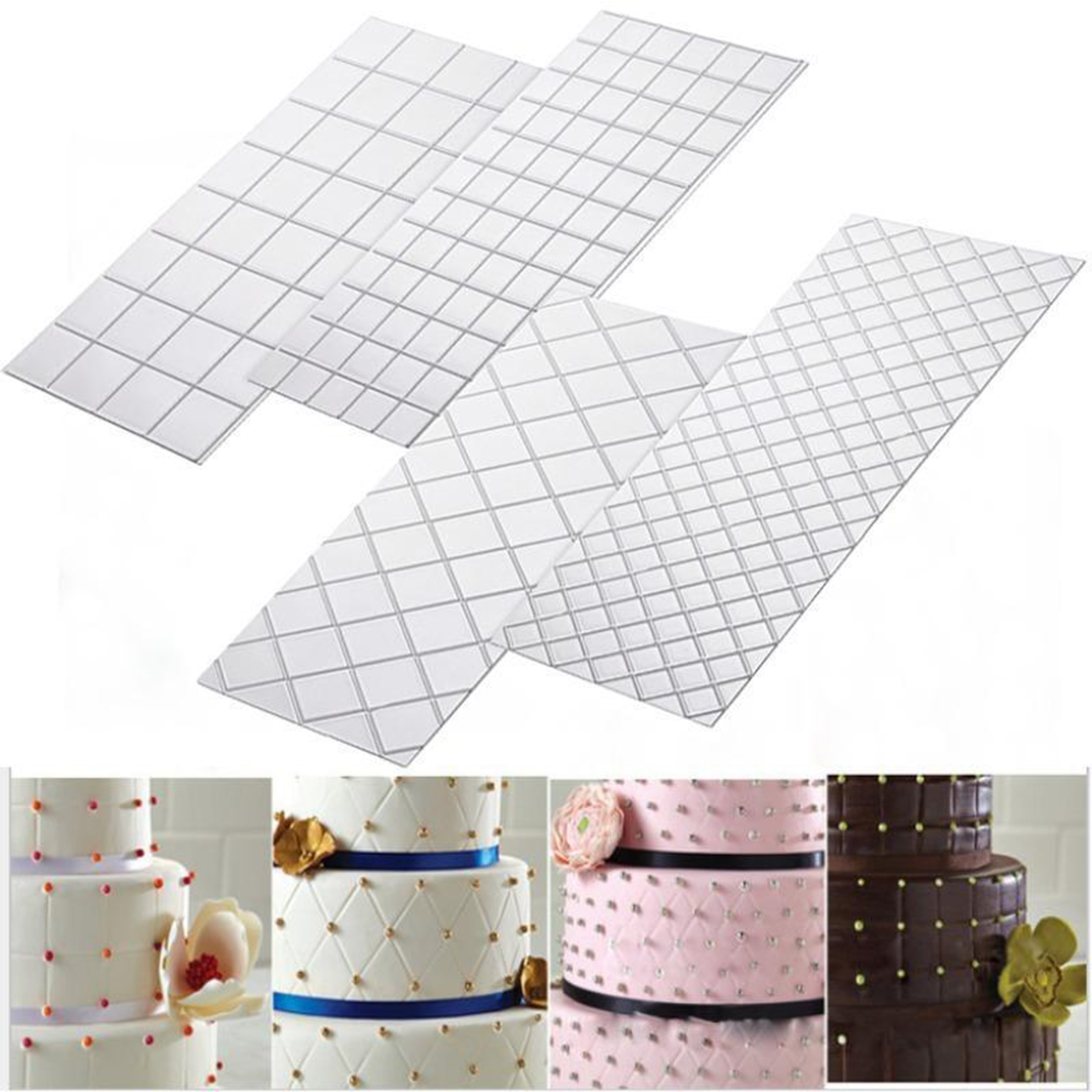 DIY Cake Fondant Impression Mat Embossing Mold Decorating Tools for Wedding Cake Border Decoration