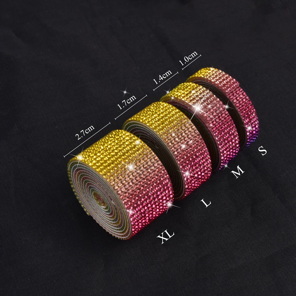 1Yard Crystal Diamond Sticker Creative Personality Rhinestone Strip Sheet Self Adhesive Ribbon DIY Handmade Car Phone Decorate Sewing Threads