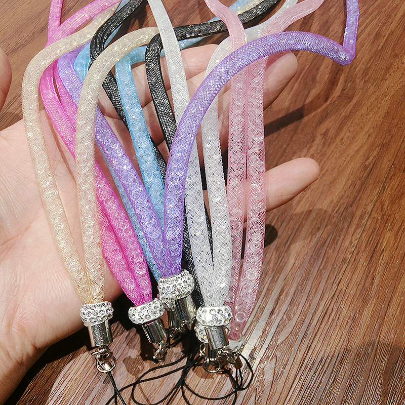 1PC Bling Kristall Lanyard Abzeichen ID Karte Halter Neck Strap Clip Handy Hängen Seil Schlüssel Halter Büro Liefert – Detail 4