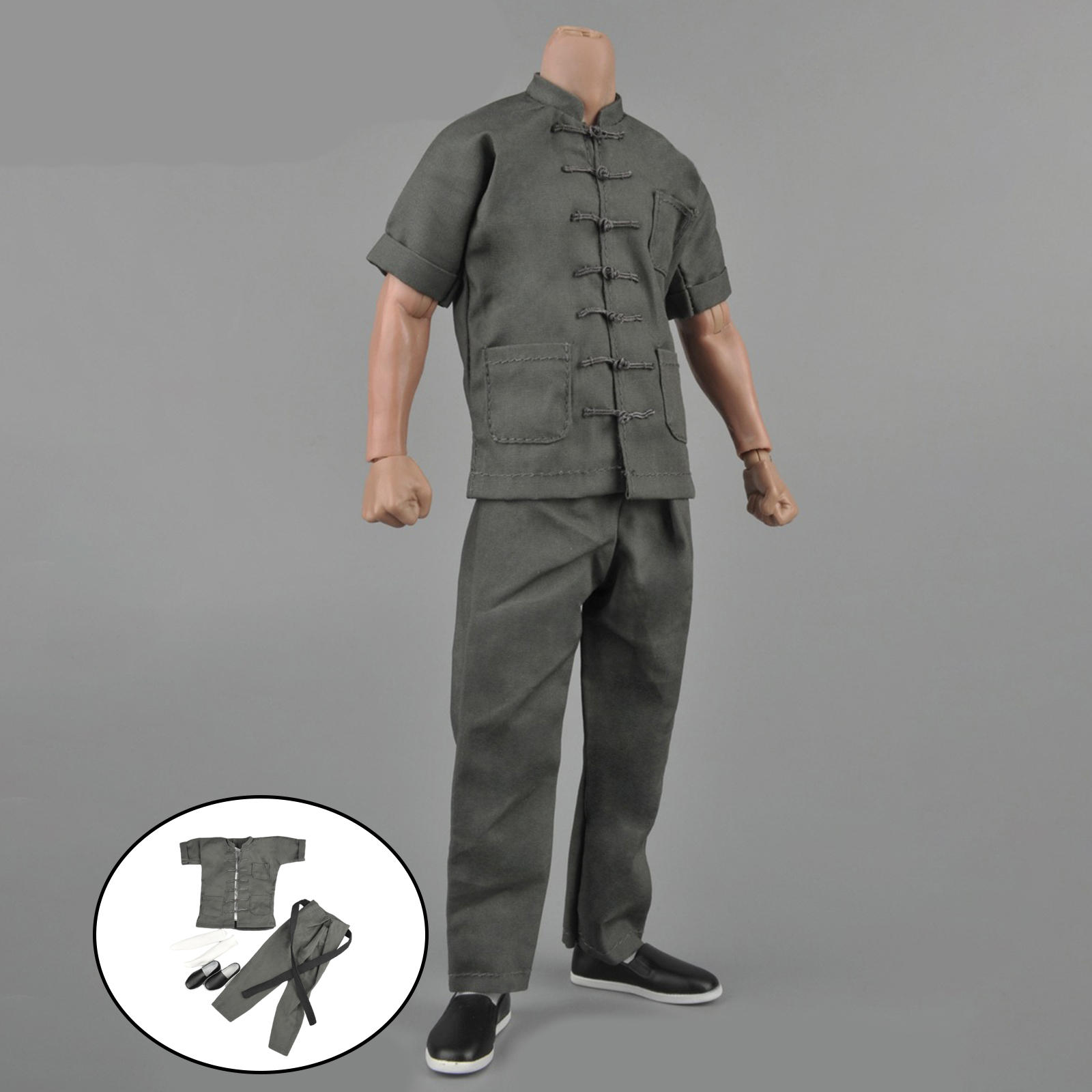 1/6 Kung Fu Suit Doll Model Accessory Chinese Kongfu Costum Doll Clothes for 12