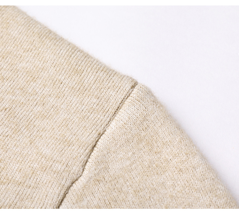 Description Picture 5 of itemAutumn and Winter Solid Color Casual Men's Sweater Long Sleeve Mock Neck Knitted Pullover