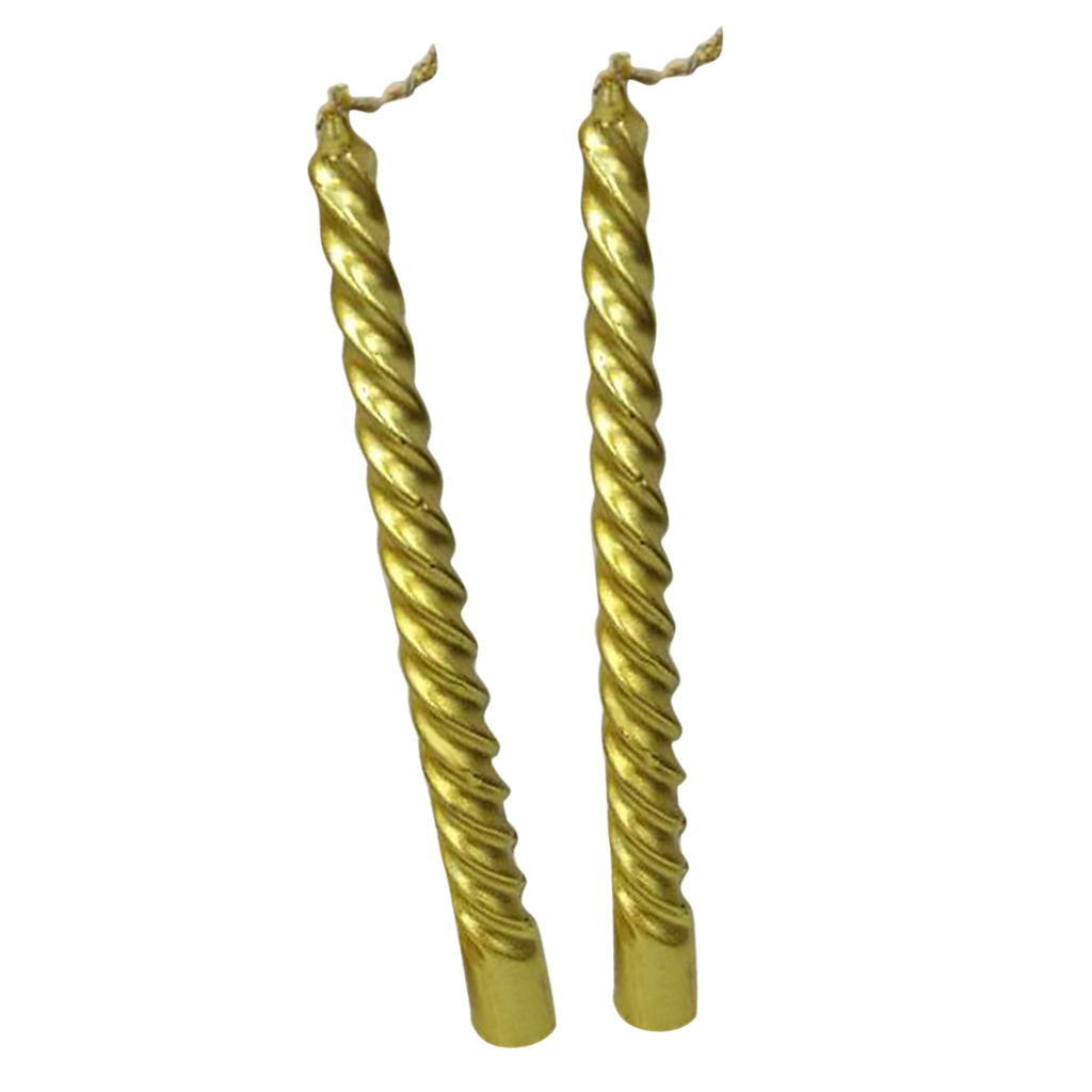 2pcs Twisted Coil Table Dining Room Table Wedding Party Spiral Long Candles Wax For Wedding Birthday Decoration