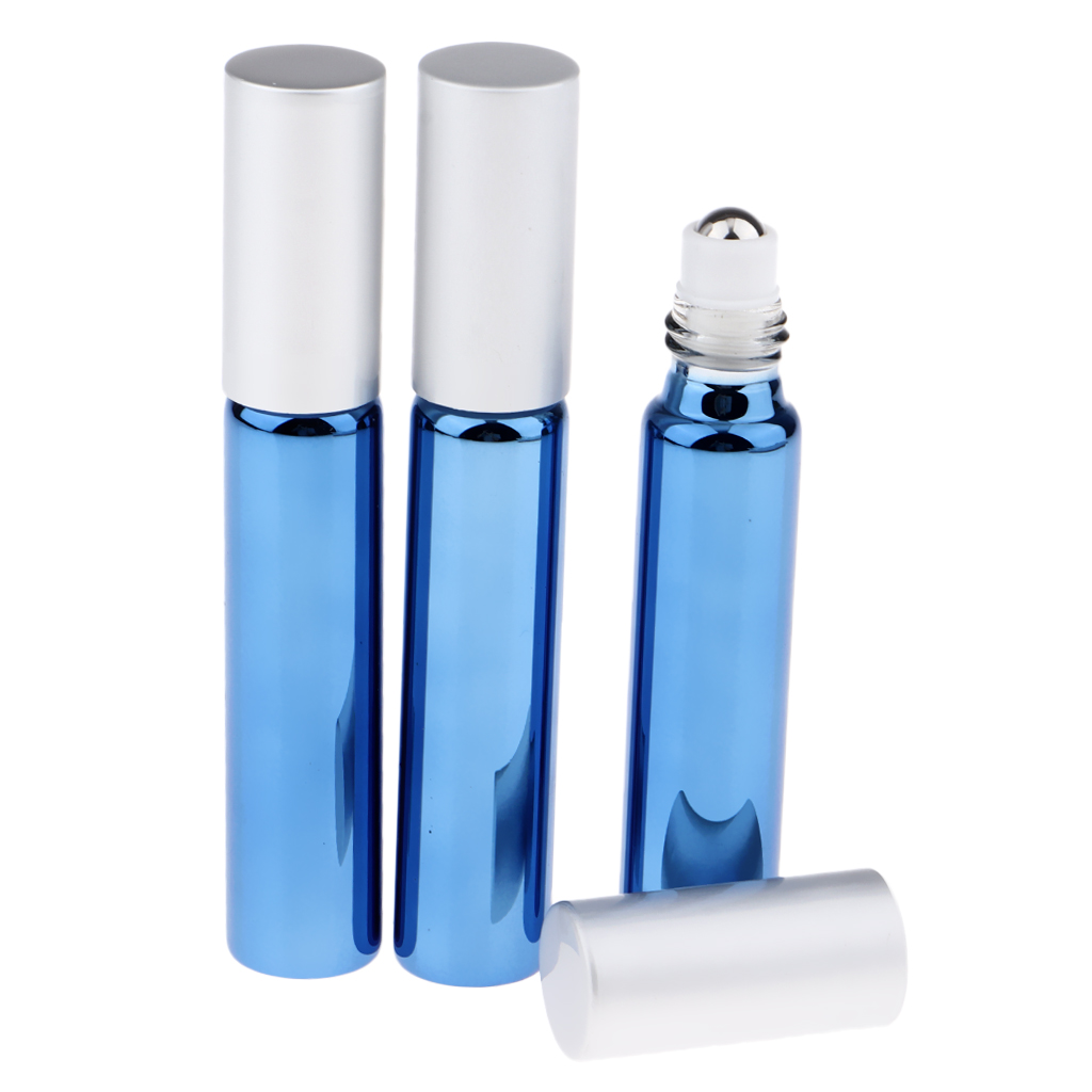 3Pcs Essential Oil Roller Bottles for Essential Oils & Massage Oil & Perfume & Lip Oil & Lip Gloss & Eye Cream Serums