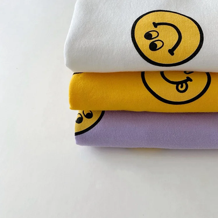 Baby Clothing Set medium Baby Sets New Boy Suit Korean Summer Children Clothes Infant Girl Cartoon Smiley Face Sleeveless Cotton Print Two-piece Outfits Baby Clothing Set
