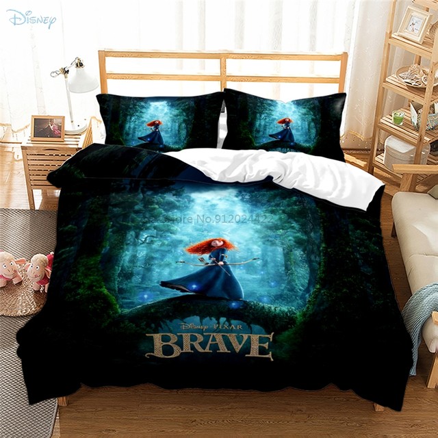 Jogo de cama estampado princesa disney 3d, conjunto capa de