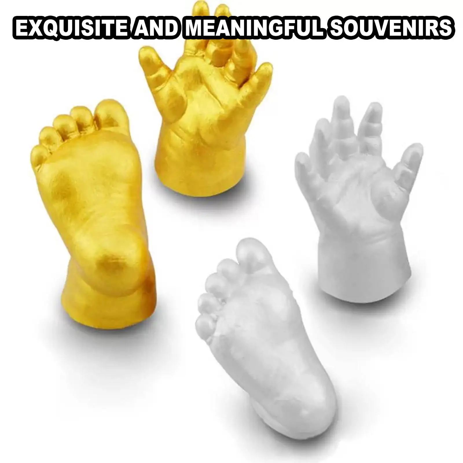 3D Hand & Foot Print Mold DIY Plaster Molding Kit, Couple Baby Keepsakes Molds for Anniversary Birthday Family Activities