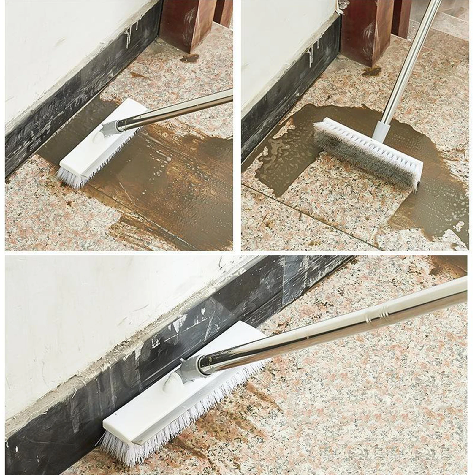 Floor scrub brush shower tile cleaning tool for deck, bathroom, tub
