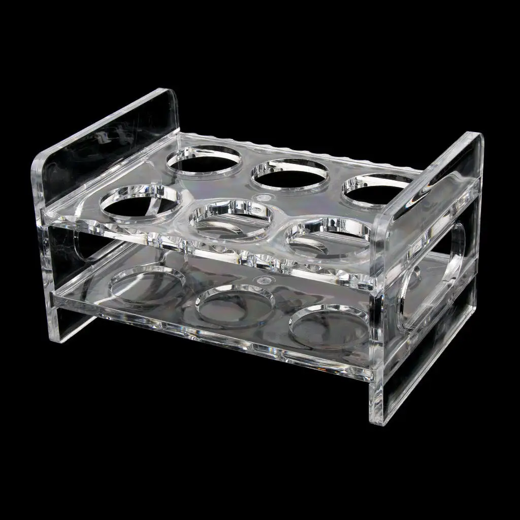 6-Hole Clear Acrylic Shot Glass Holder Rack Barware Whisky Cup Serving Tray Shock Resistant and Wear Resistant
