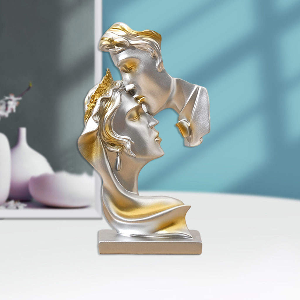 Romance Couple Statue Figurine Kissing Forehead Affectionate Couple for Wedding Gifts