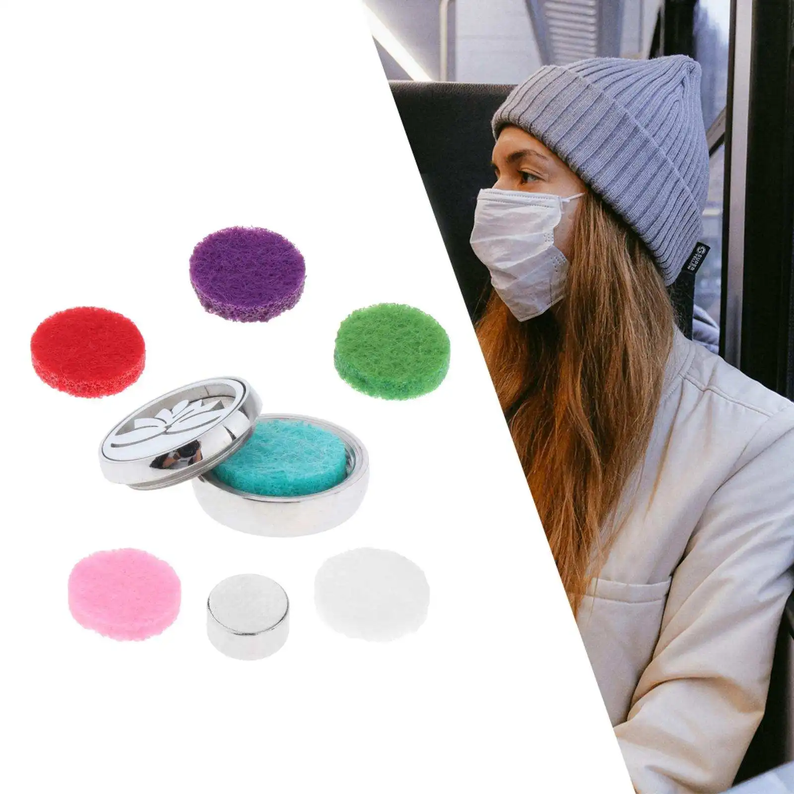 10mm Essential Oil Diffuser Clip Mini Magnetic Locket Aromatherapy Face Masks Air Freshener with Felt Pads Health Protection