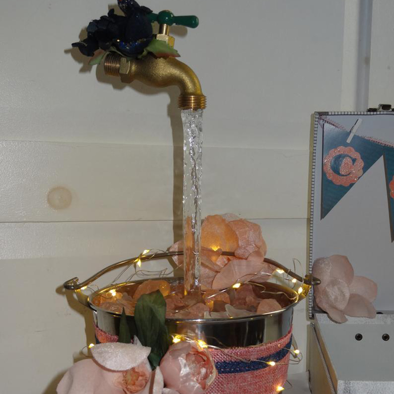 Unsichtbarer fließender Ausgießdose Schwimmender Wasserhahn Brunnen Innenraum dekorativer Wasserfall Zink legierung Hausgarten Dekoration – Detail 4