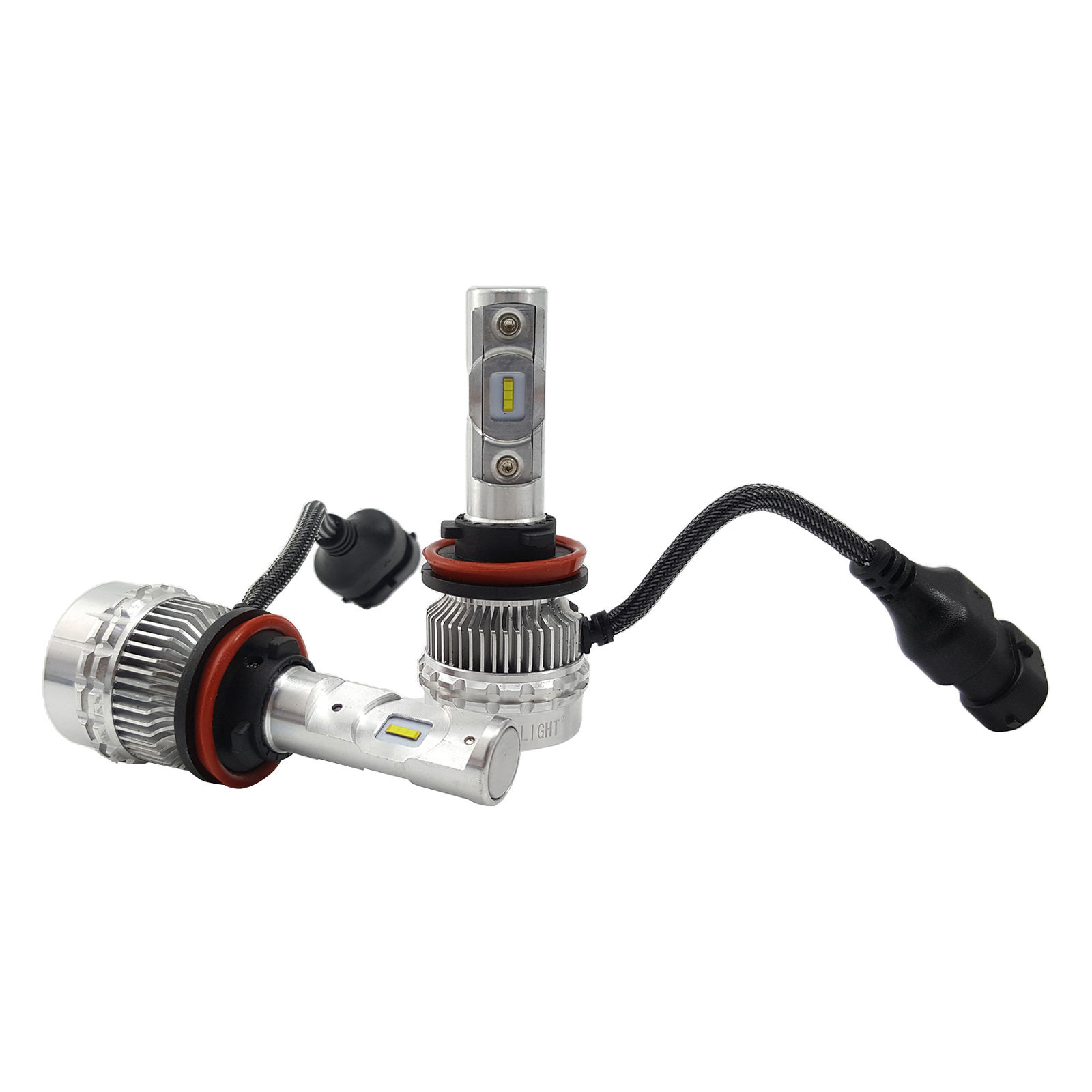 2pcs H11/H8/H9 LED Headlight Bulb Motorcycle Light Hi/Lo Beam 60W 9000LM High Bright 6000K Conversion Kit