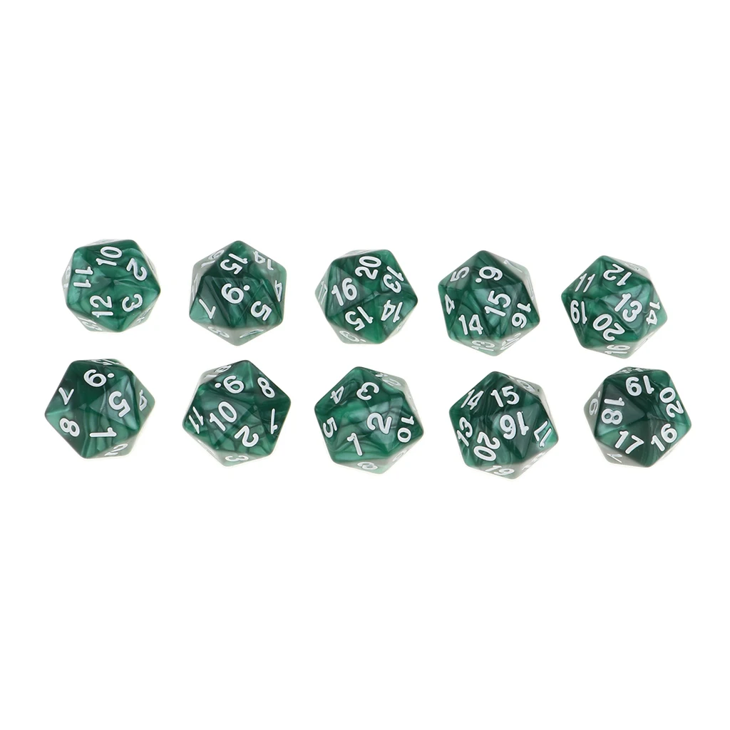 10pc Twenty Sided D20 Dice Playing D&D Warhammer RPG Board Game Favours 