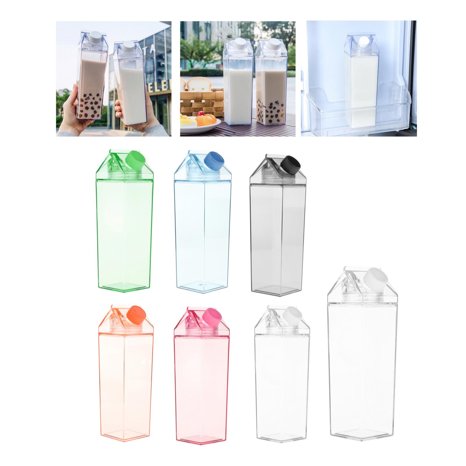 Milk Carton Water Bottle 500ml/1000ml Simple Portable Plastic For Activities Drinking Coffee Tea