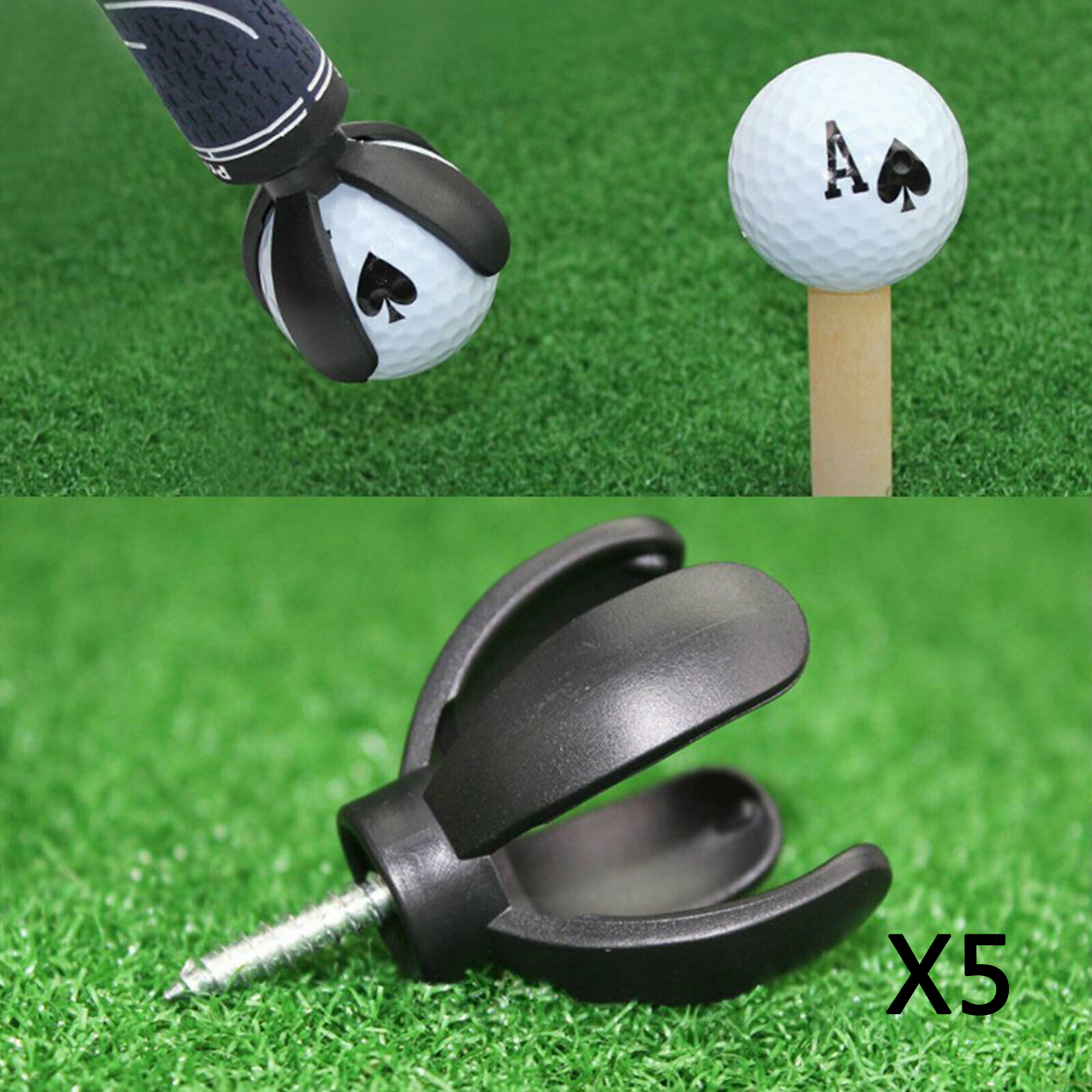 Durable 4-Prong Golf Ball Pick Up Retriever Golfball Grabber Suction Grabber Claw Sucker Petal Screws Tool Accessories