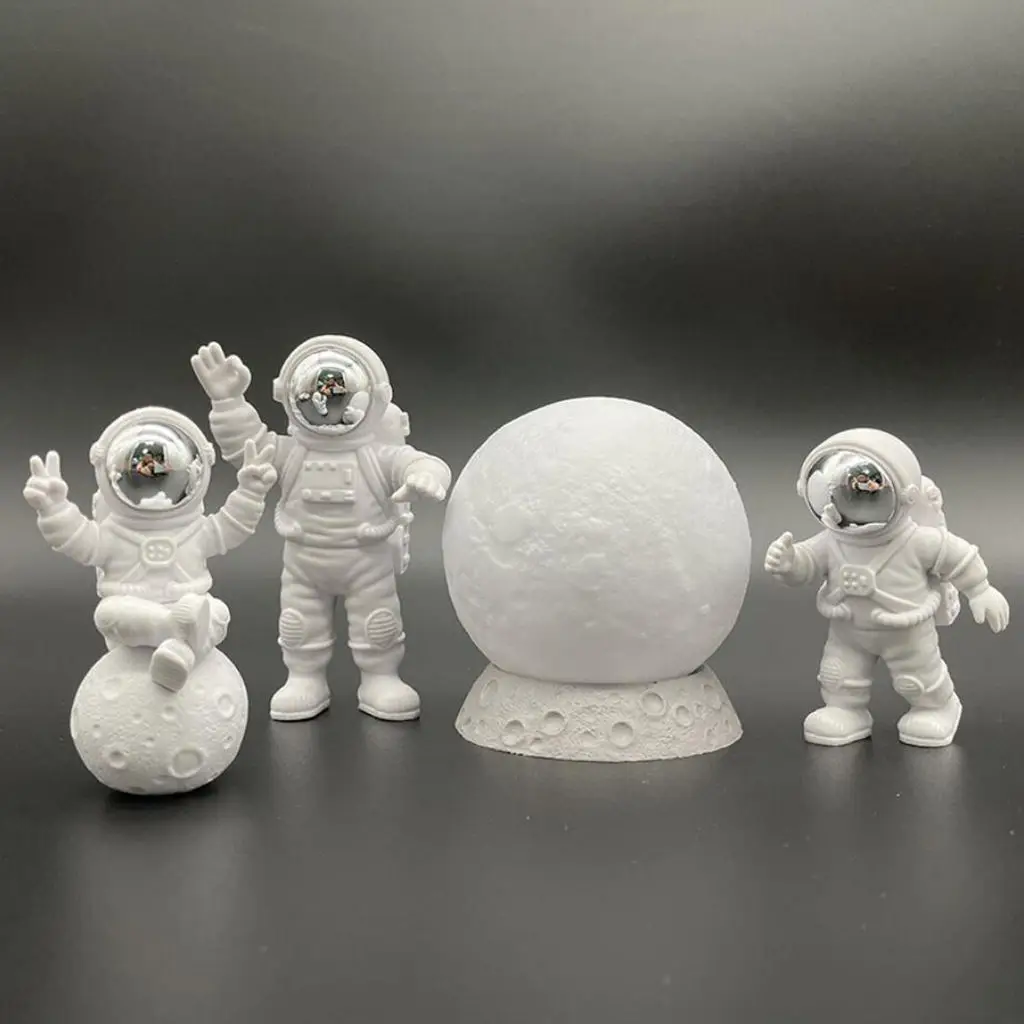 Nordic Astronaut Figurines Decor Model Cake Topper Spaceman Statue Sculpture Kids Boys Gifts