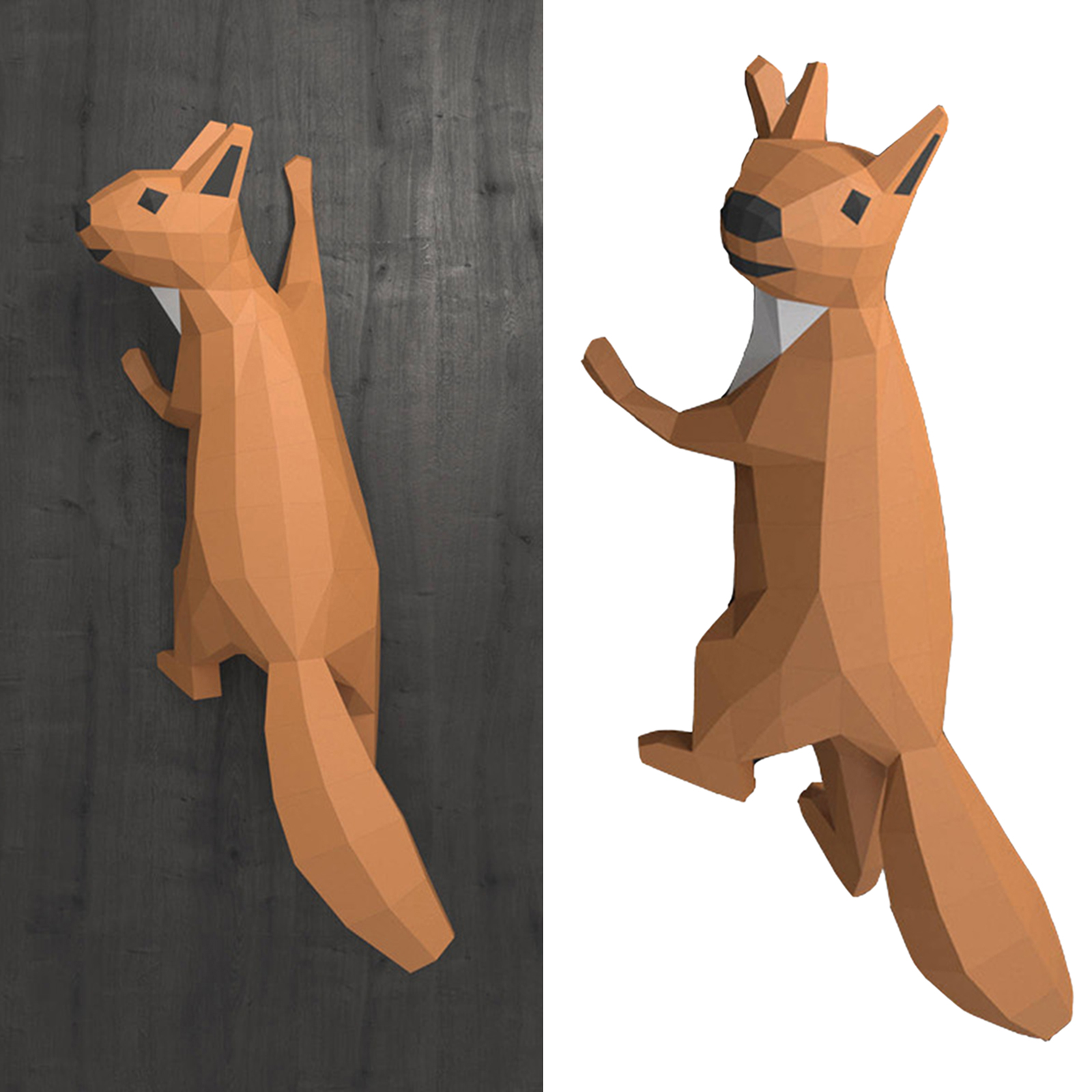 Cute Animal Composition Handmade 3D Squirrel Geometric Origami Paper Model for Kids Adults Beginners Game ornaments
