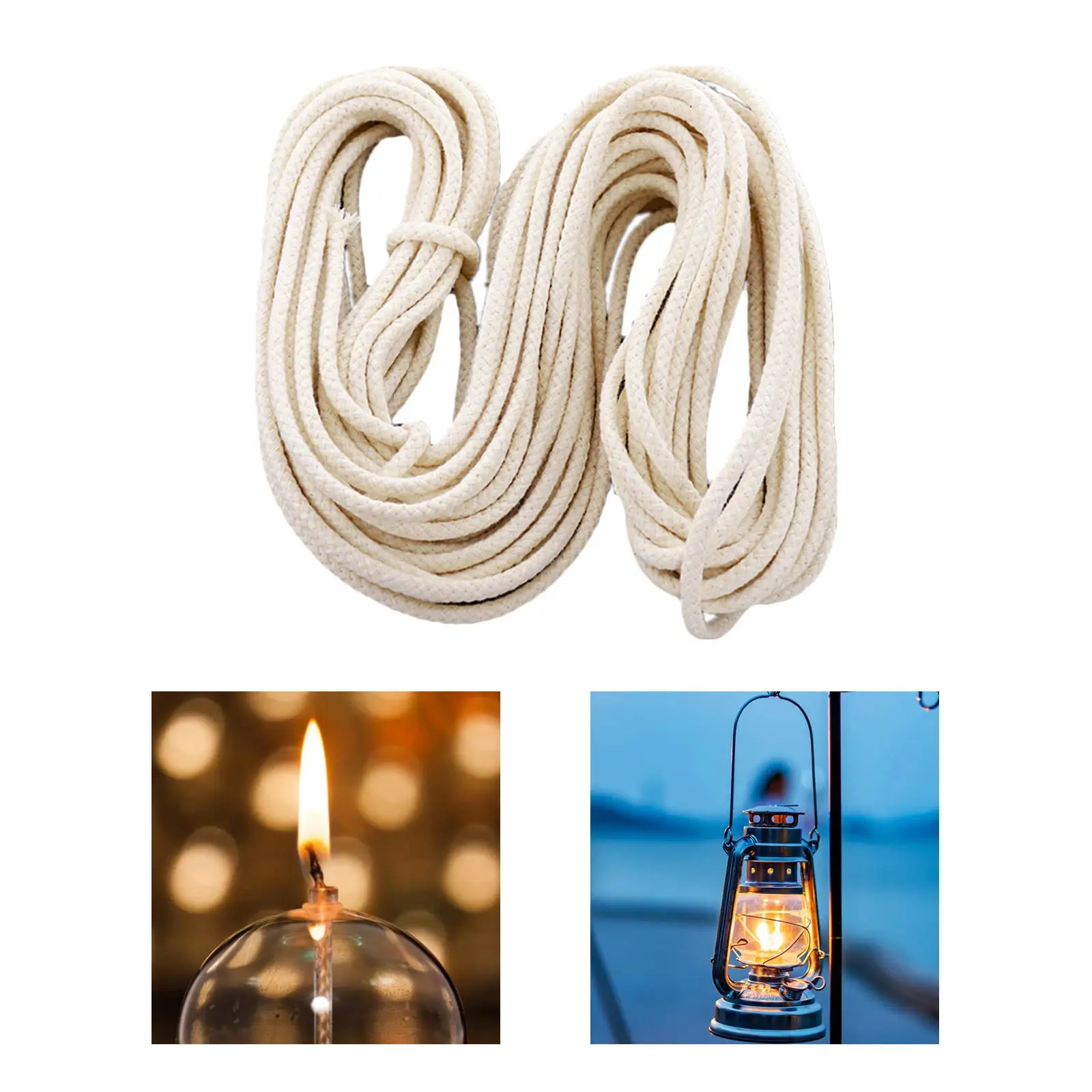 15m Long DIY Burner Alcohol Wick Rope Cotton Wick Round Cotton Kerosene Oil Lamp Wicks 6mm