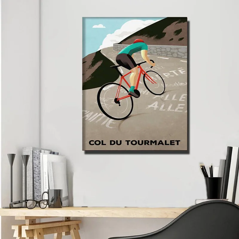 Póster Retro de ciclismo, imagen artística para pared, impresiones y carteles, decoración del hogar para habitación de regalo
