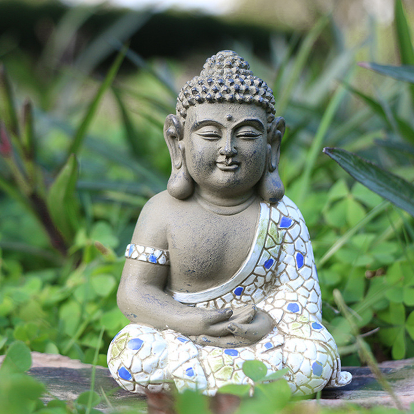 Polyresin Meditating Buddha Statue Sculpture for Garden Porch Art Decoration