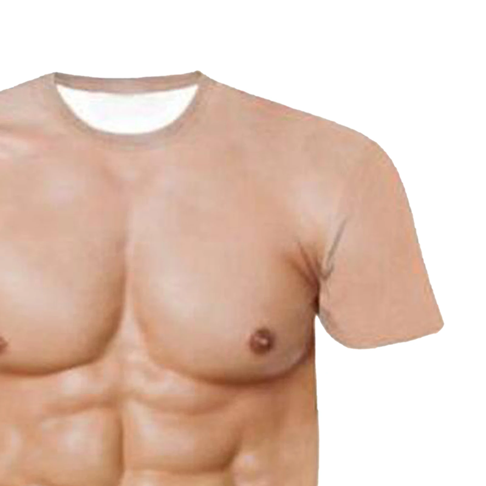 Funny 3D Body Pattern MuscleT-shirt Short Sleeve Men Christmas Halloween Spoofs Tricky S-XL