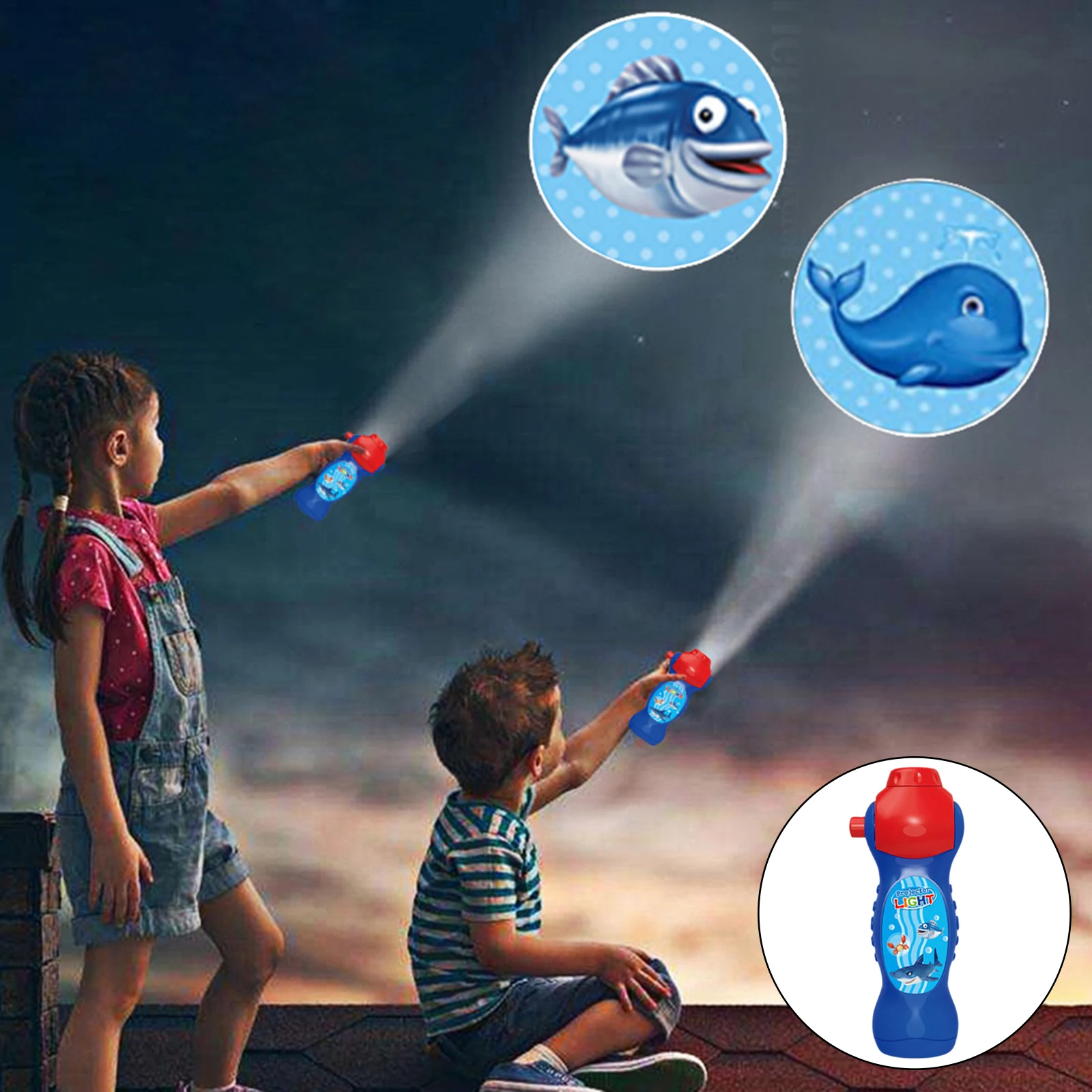 Children Kids Torch Projector Flashlight Bedtime Toys Learning Toys Gift