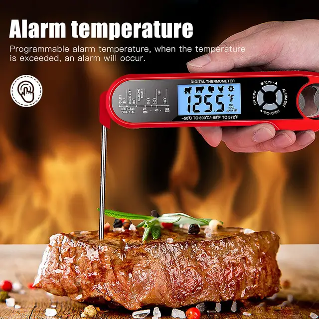 1pc, Food Thermometer, Instant Read Meat Thermometer, Baking Thermometer,  Digital Cooking Food Thermometer With Super Long Probe For Grill Candy Kitch