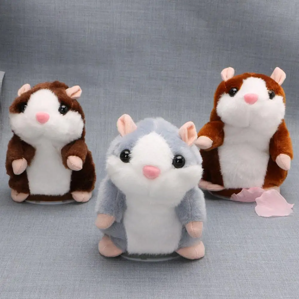 Cute Repeat Talking Hamster Mouse Records Speech Kids Nod Mimicry Pet Plush Toy 