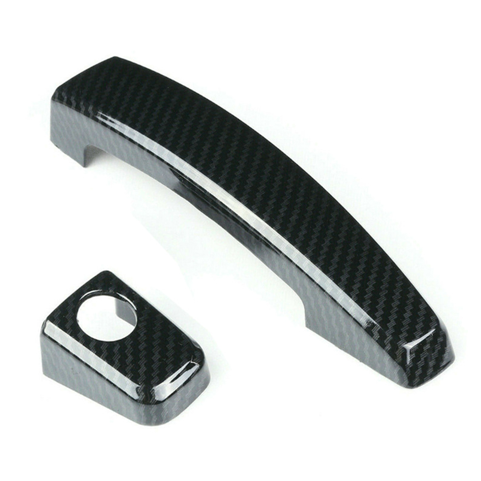 Glossy Carbon Fiber Texture Door Handle Covers for Chevrolet Camaro 2010-2015 Driver + Passenger Side