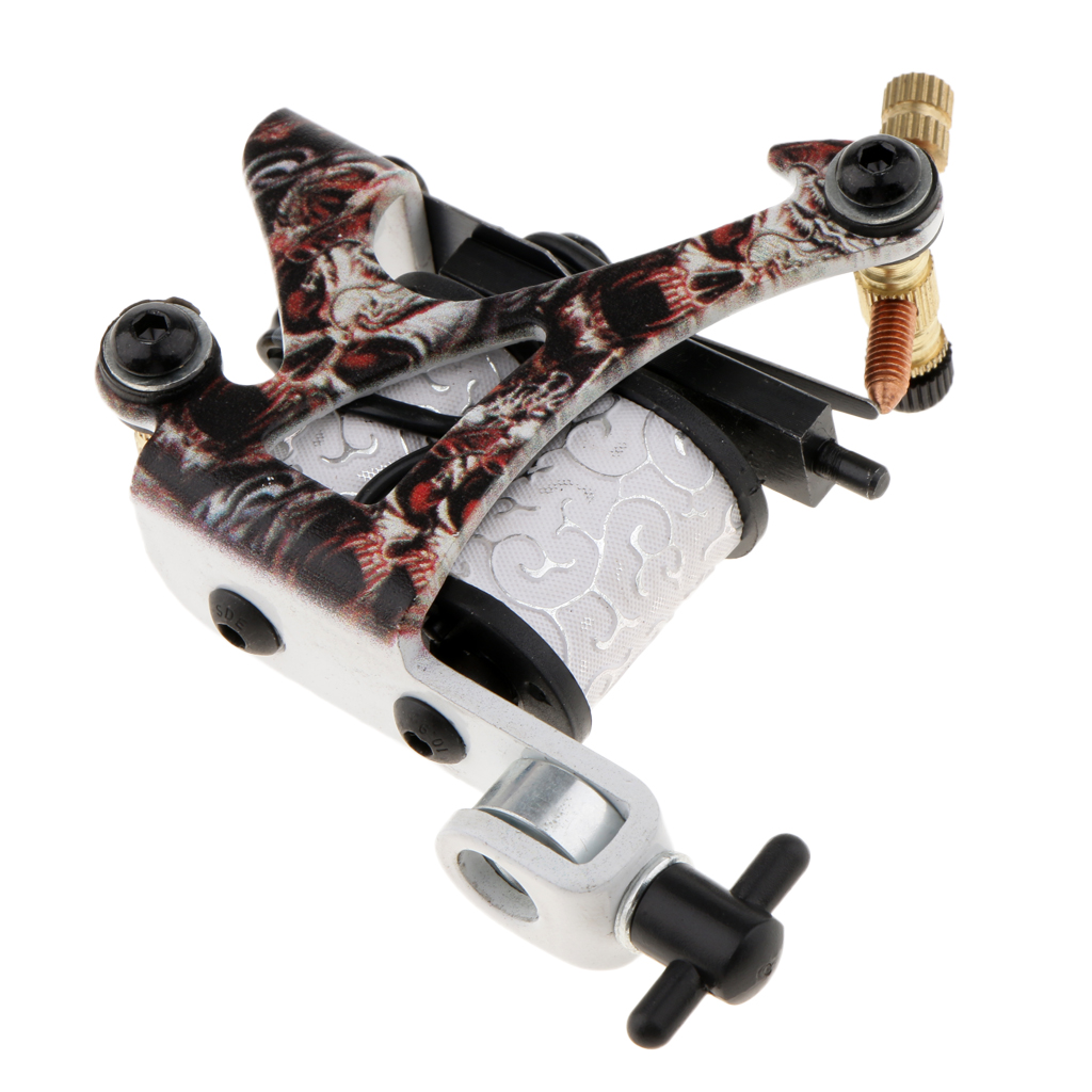 Exquisite Design Tattoo Supply Alloy Frame 10 Wrap Coils Tattoo Machine Gun for Shader Liner Supply with 3 Wrenches
