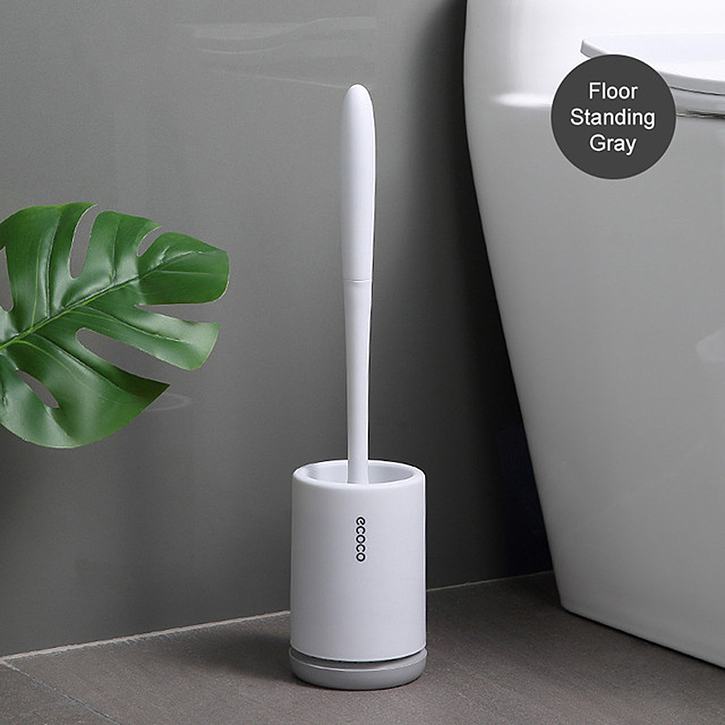 Bathroom Toilet Brush and Holder Set Cleaning Long Handle Toilet Bowl Cleaner Brush TPR Soft Bristle Bathroom Brushes