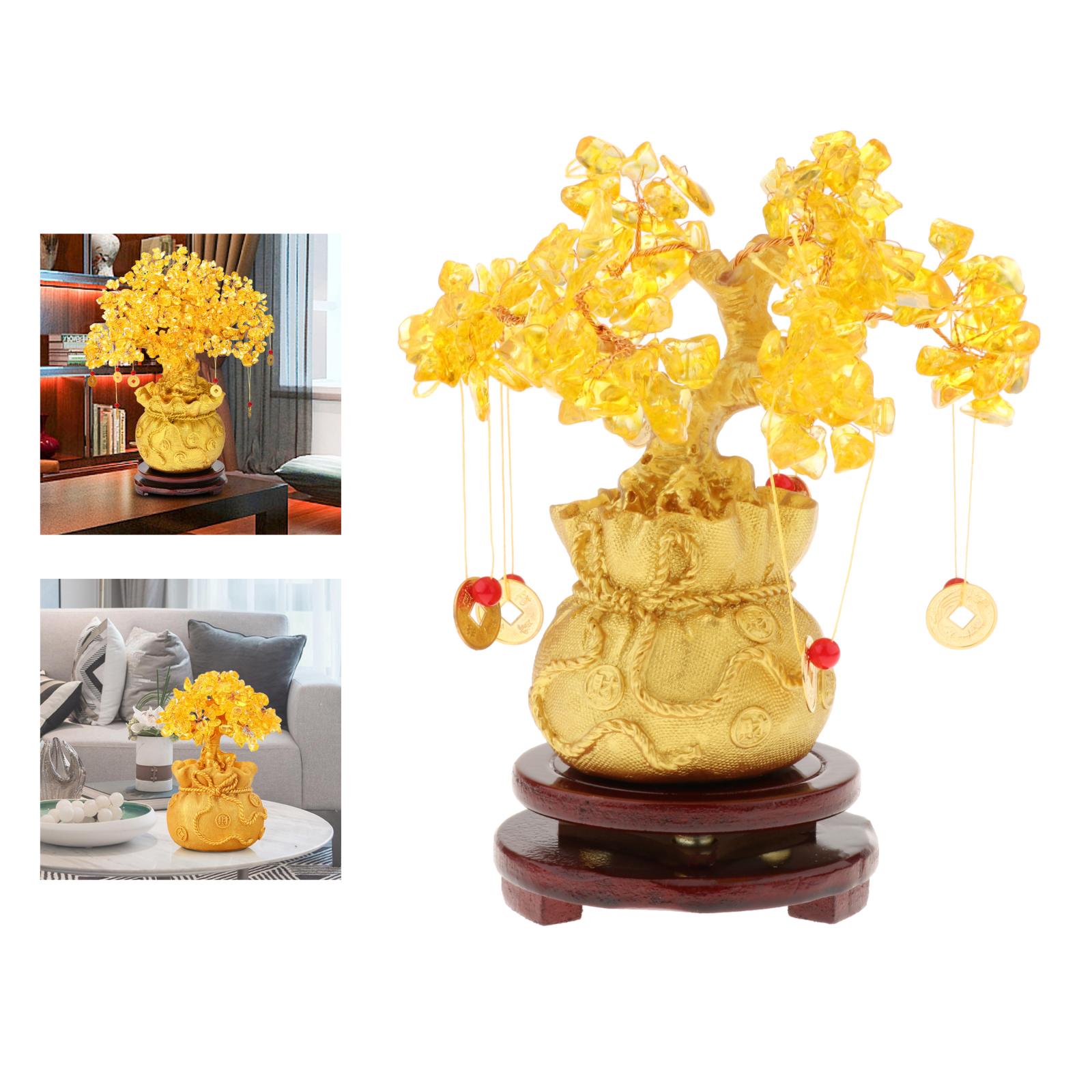 FengShui Lucky Tree Ornaments Natural Crystal for Home Office Store Busniess