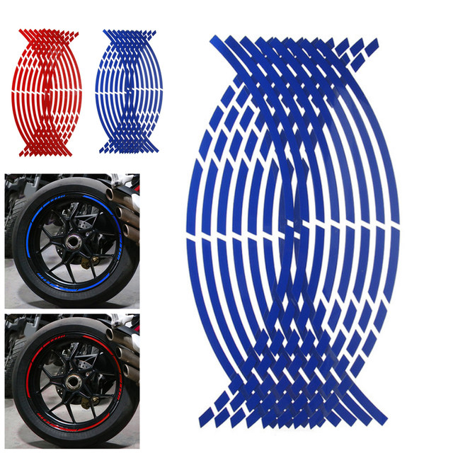 RED 3M CUSTOM REFLECTIVE MOTORCYCLE CAR RIM STRIPES WHEEL DECALS TAPE STICKERS E