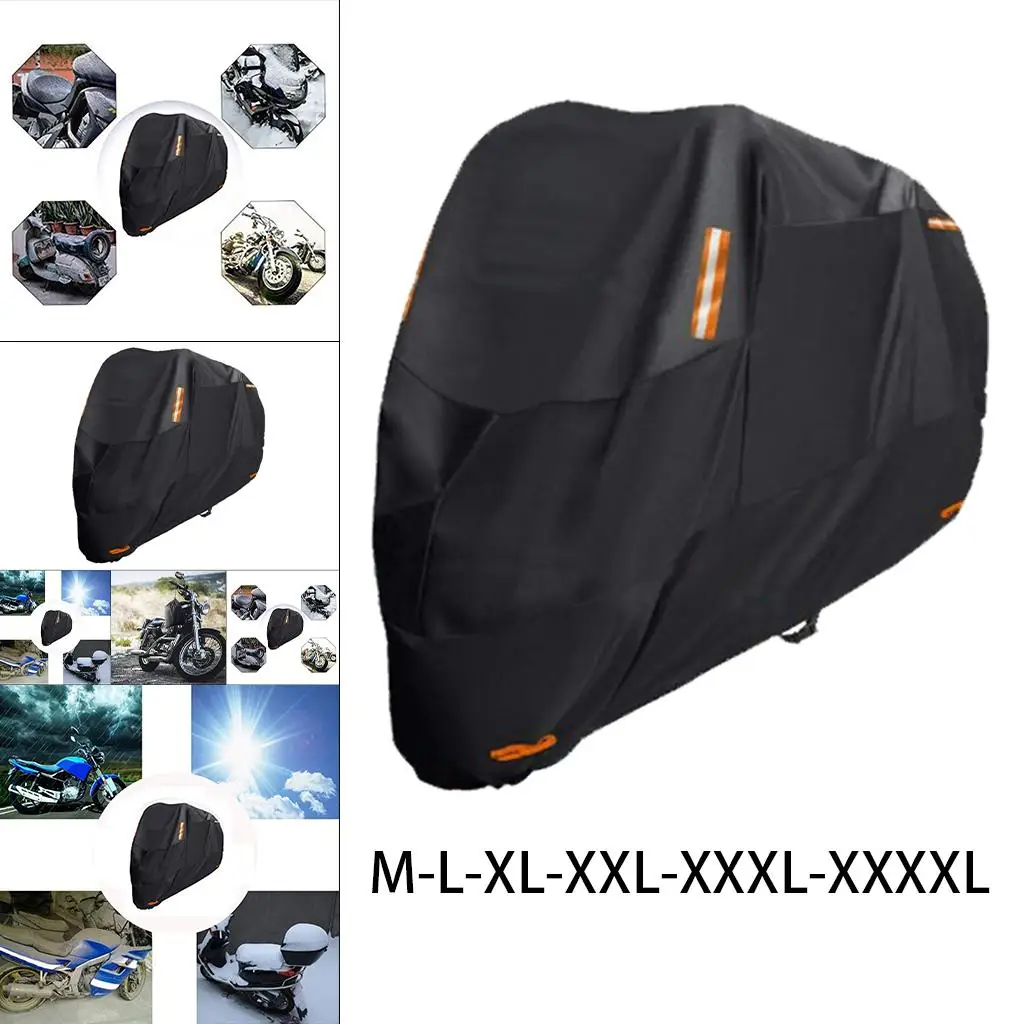 300D Heavy Duty Motorcycle Cover Waterproof Night Reflective Premium Quality Tear Proof Durable Scooter Cover Outdoor Indoor