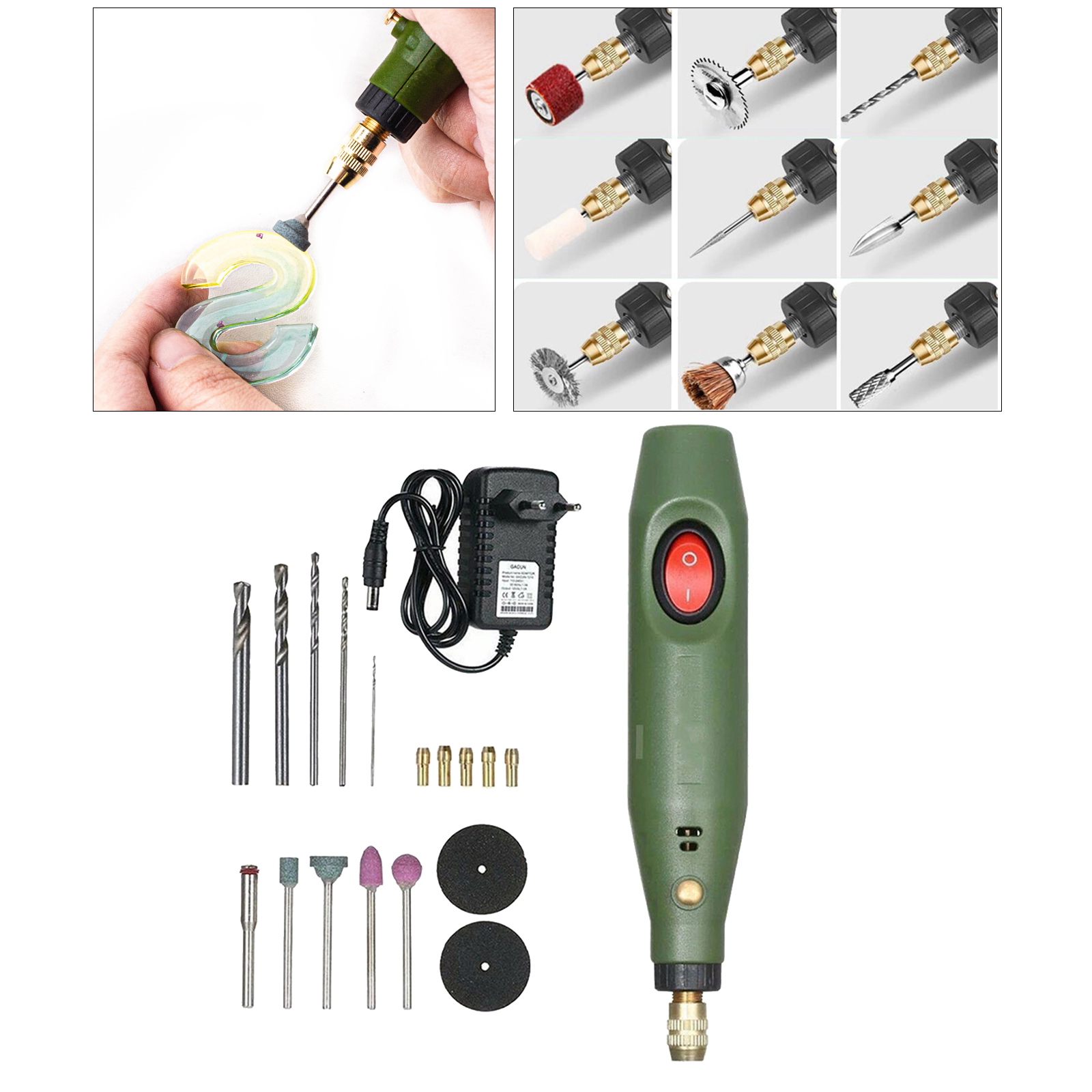 Mini Electric Rotary Tool Kit Grinding Pen for Polishing Cutting Cleaning Jewelry Making Epoxy Resin EU plug