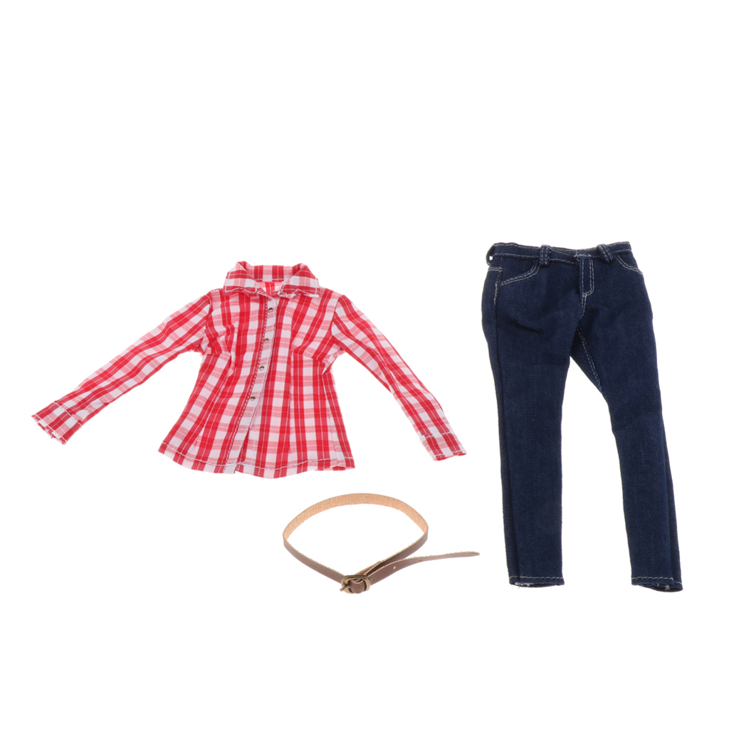 1/6 Scale Female Figure Doll Clothes, Handmade Costume, Long Sleeve Plain Shirt