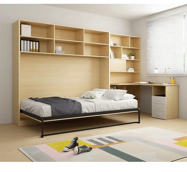 Invisible bed Space saving Murphy bed Wall Bed Cabinet Hidden wall bed  Multi-functional combination desk bed - AliExpress
