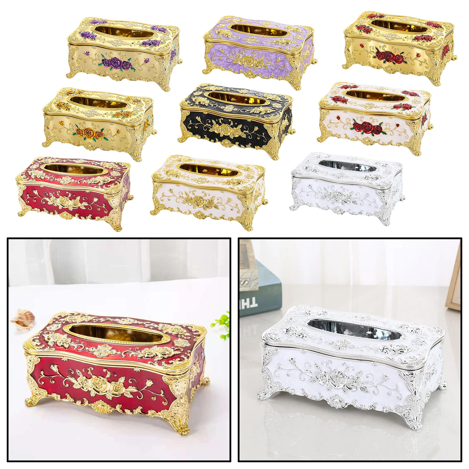 Multifunctional Tissue Box Plastic Paper Towel Organizer Household Rectangle Paper Towel Holder Desktop Napkin Storage Container