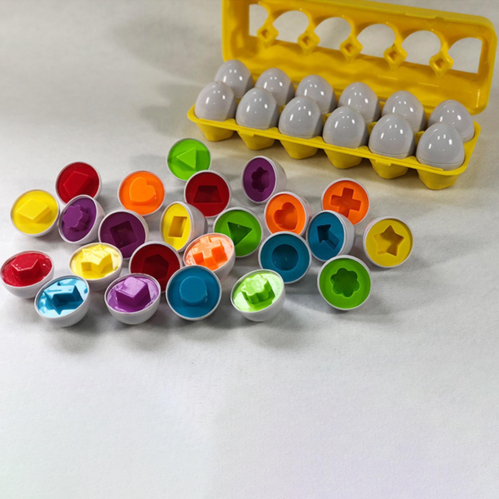 12Pcs Matching Egg Play Set Puzzle Toys Training Toy Fine Motor Skill Toy for Kids Toddler