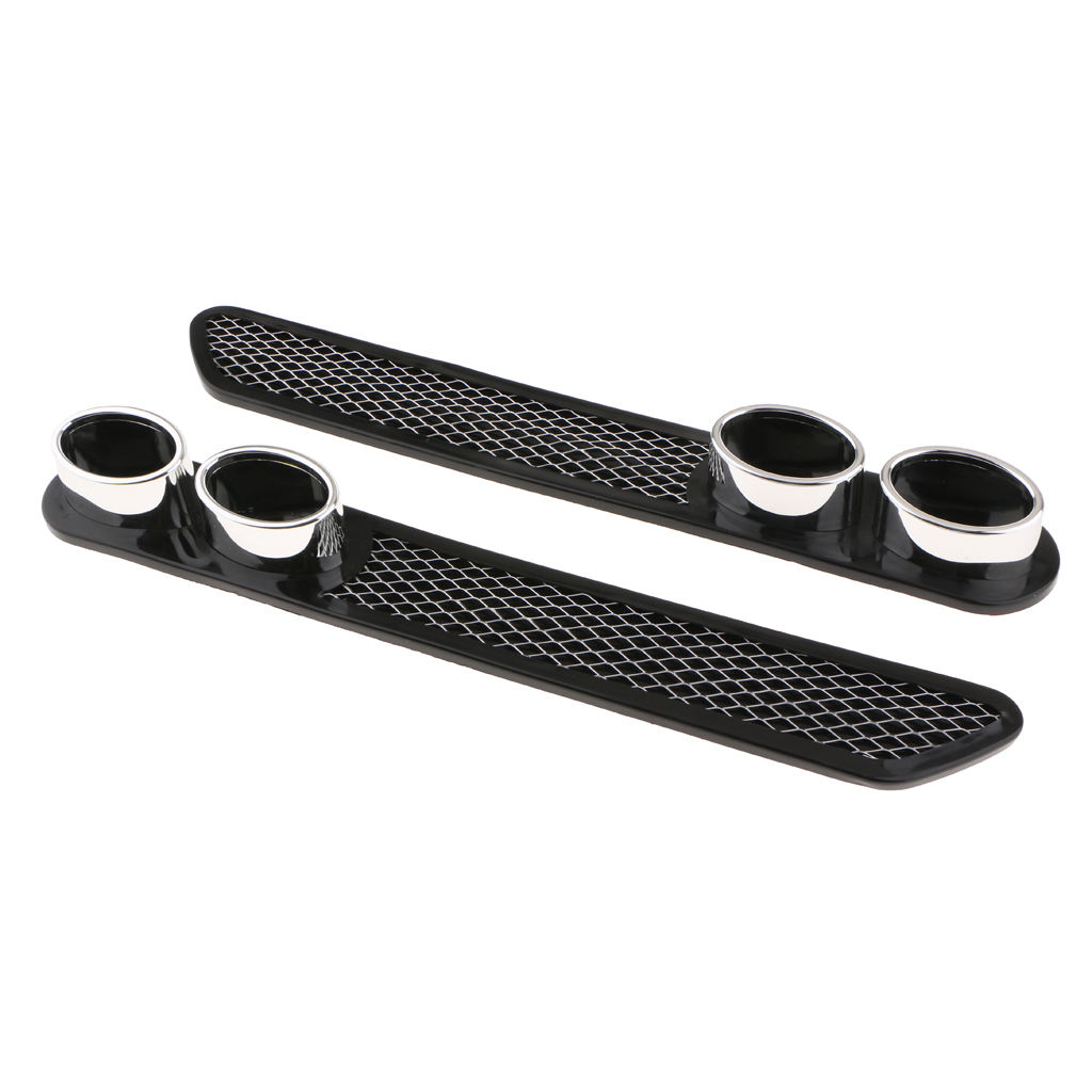 2PCS/ Pair Car Tail Simulation Exhaust Pipe Decorative Sticker Auto Modify Vent Hole (Black)