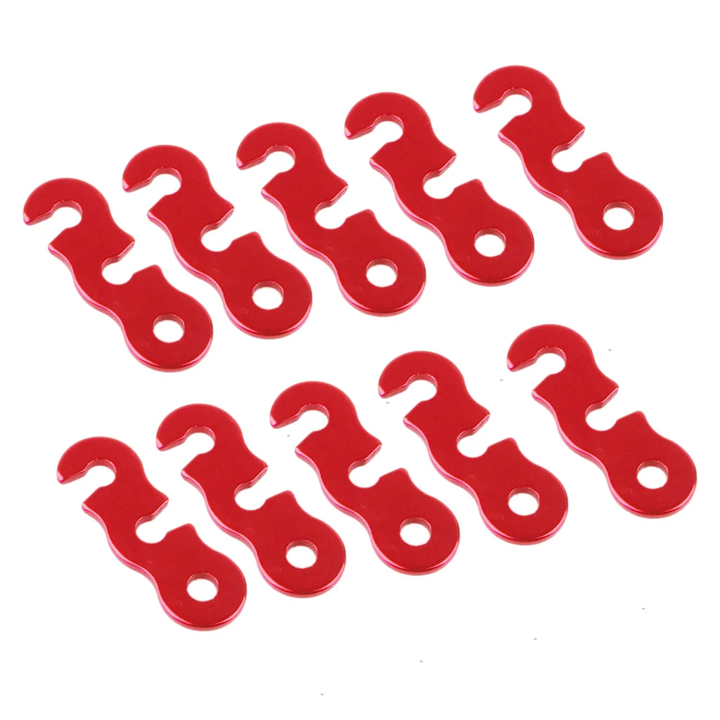 10pcs Aluminum Guyline Cord Adjuster Tent Tensioners Rope Outdoor Tools Red