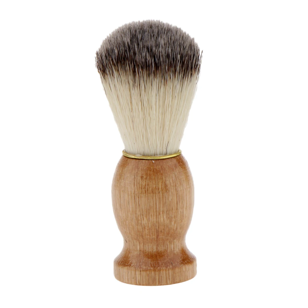 Mens Shaving Brush Beard Cutting Hair Removal Barber Shave Tool Wood Handle