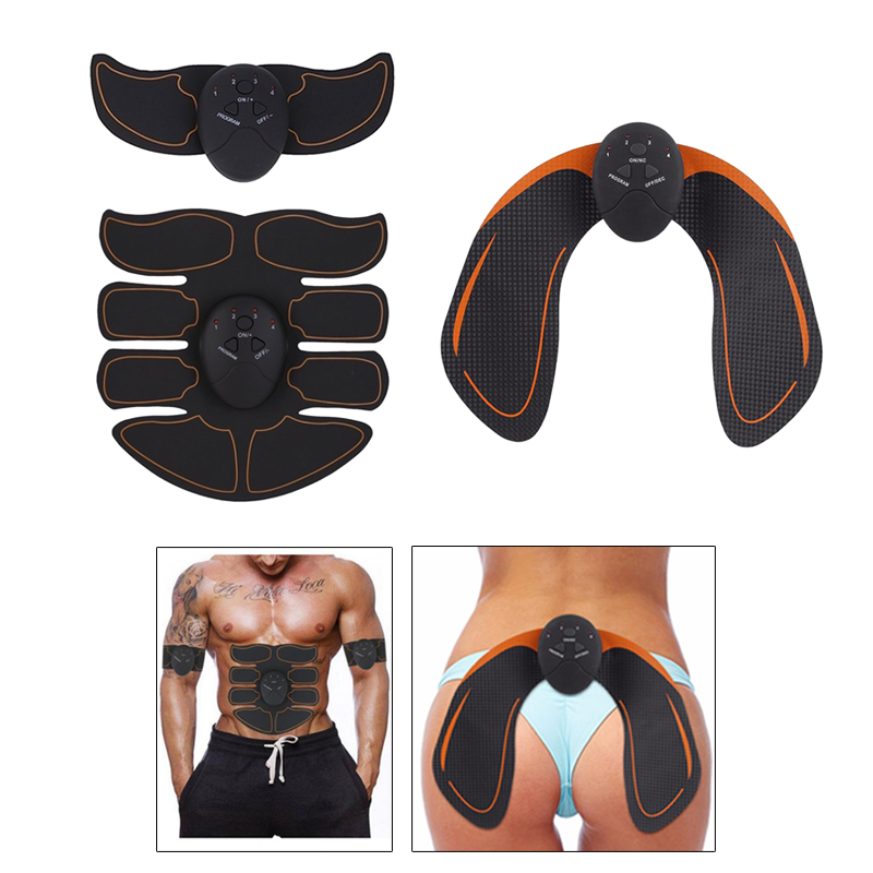 3pcs EMS Wireless Electric Muscle Stimulator ABS  Abdominal Arm Hip Buttocks Trainer Smart Fitness Equipment Slimming Massager