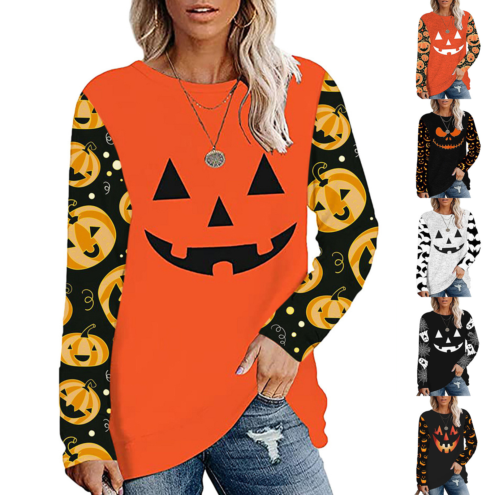 Halloween Prints Sweatshirt Long Sleeve 