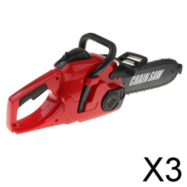 3xChainsaw Toy Chainsaw Playset Power Tool W/ Realistic Sounds Yardwork Toy