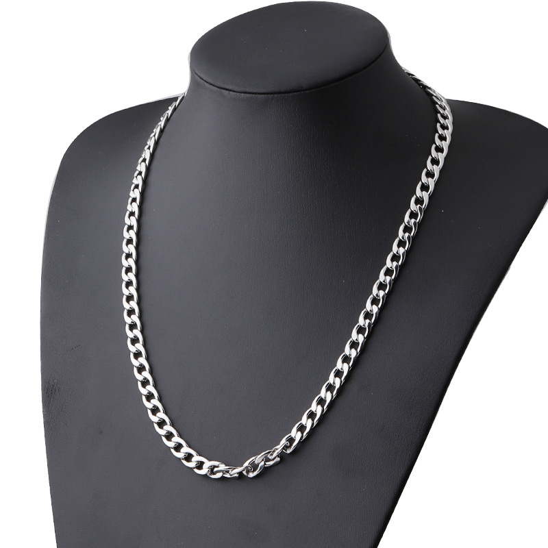 7mm Curb Cuban Link Chain Necklace 